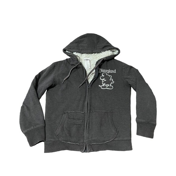 Disney Parks Disneyland 55th Anniversary Sherpa Lined Hoodie Jacket Taupe Size M - Picture 1 of 10